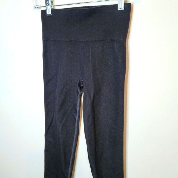Spanx Seamless Track Stripe Leggings Gray Graphite Dust Size Small - Picture 2 of 9
